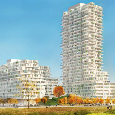 Render of the planned 385 The West Mall Development